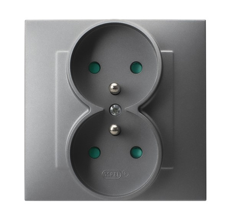 OSPEL SZAFIR GP-2ZZP/70 Gniazdo podwójne z/u z przesłonami, kompletne