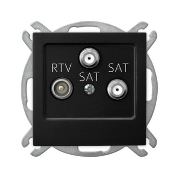 OSPEL AS GPA-G2S/m/33 Gniazdo RTV-SAT z dwoma wyjściami SAT czarny mat