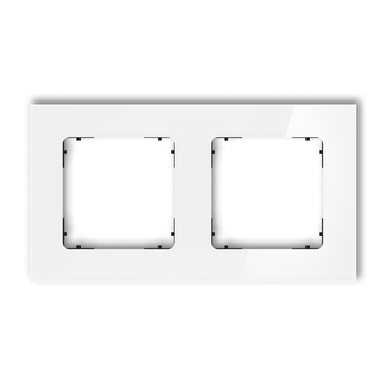 KARLIK ICON 0-12-IRSK-2 Ramka uniwersalna podwójna kwadratowa - efekt szkła (ramka: biała; spód: czarny)