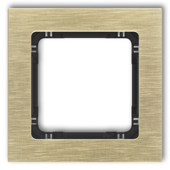 KARLIK DECO 8-12-DRA-1 Ramka uniwersalna pojedyncza - aluminium szczotkowane (ramka: kolor mosiężny; spód: czarny)