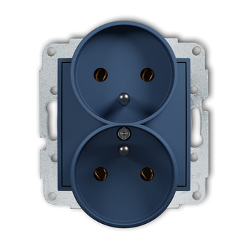 KARLIK ICON 64IGPR-2z Mechanizm gniazda podwójnego do ramki z uziemieniem 2x(2P+Z) (bez przesłon torów prądowych)
