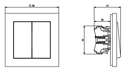 OSPEL SONATA ŁP-10R/m/27 Łącznik podwójny schodowy ecru