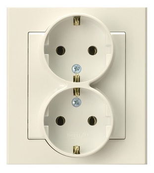 OSPEL SONATA GP-2RS/27 Gniazdo podwójne z uziemieniem schuko kompletne