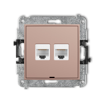 KARLIK ICON 62IGKBO-2 Mechanizm gniazda komputerowego podwójnego 2xRJ45, kat. 5e, 8-stykowy, bez pola opisowego