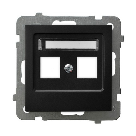 OSPEL AS GPK-2G/p/33 Obudowa gniazda podwójnego keystone czarny metalik