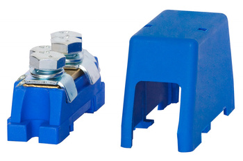 F-ELEKTRO F2.0239 Zacisk ochronny 2x35mm2 - niebieski + osłona