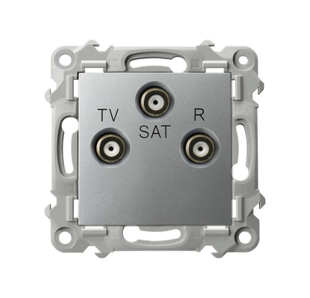 OSPEL SZAFIR GPA-ZS/m/18 Gniazdo RTV-SAT końcowe srebro