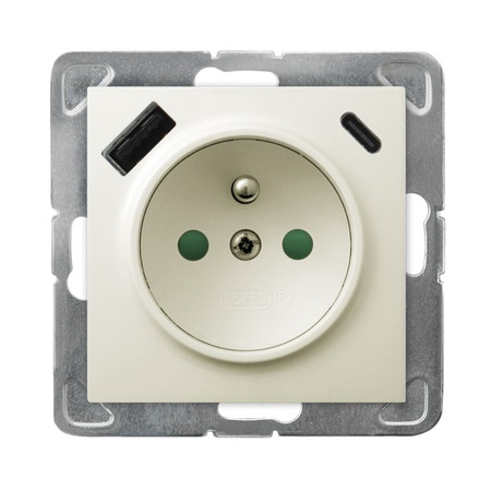 OSPEL IMPRESJA GP-1YZPUSBAC/m/27 Gniazdo z/u, przesłony, ładowarka USB