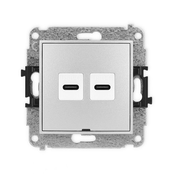 KARLIK MINI 7MGUSBBO-8  Gniazdo podwójne 2xUSB C-C