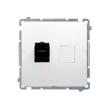 Kontakt-Simon Basic Gniazdo RJ45 kat. 6 poj. z przesł. BM61.01/11 Biały