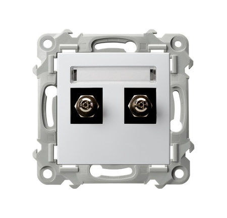 OSPEL SZAFIR GPE-2Z/m/00 Gniazdo ekwipotencjalne podwójne biały