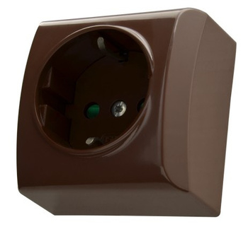 OSPEL BIS GN-1BSP/24 Gniazdo pojedyncze schuko z przesłonami torów