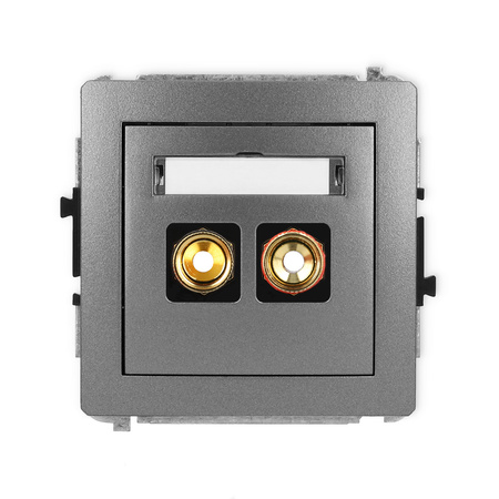 KARLIK DECO 11DGG-4 Gniazdo głośnikowe pojedyńcze (typu banan - czerwony i czarny