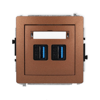 KARLIK DECO 9DGUSB-6  Gniazdo podwójne 2xUSB A-A 3.0