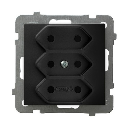 OSPEL AS GP-3G/33 Gniazdo potrójne euro czarny metalik