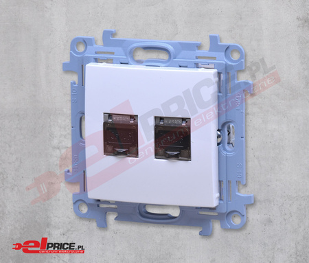 Kontakt simon 10 c62e.01/11 gniazdo komputerowe rj45 kat. 6 podwójne