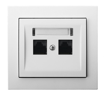 OSPEL KIER GPK-2W/K/00 Gniazdo komputerowe podwójne, kat. 5e MMC biały