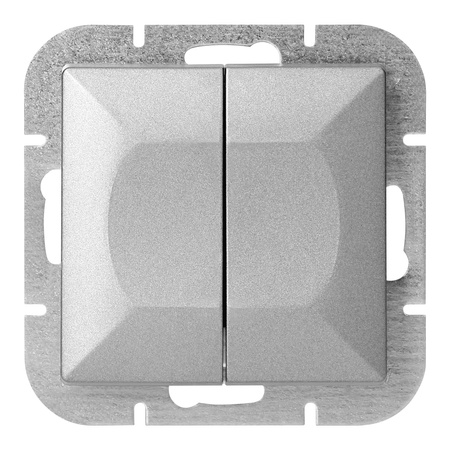 Łącznik świecznikowy p/t z podświeleniem Pearl, 10A, 250V, WP-2P/S, srebrny