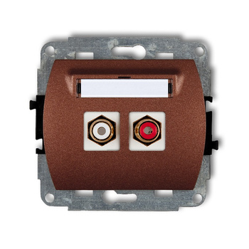 KARLIK TREND 9GRCA-2  Gniazdo podwójne RCA (typu cinch - biały i czerwony