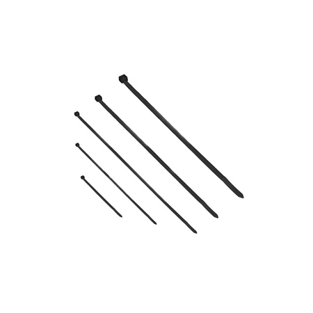 Zestaw opasek kablowych,100 szt., kolor czarny, odporne na UV