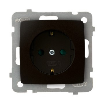 OSPEL KARO GP-1SSP/m/40 Gniazdo pojedyncze z uziemieniem schuko z przesłonami torów prądowych