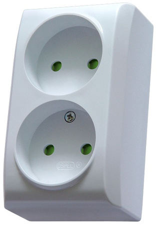 Ospel bis GN-2BP/00 Gniazdo podwójne z przesłonami białe 