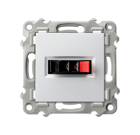 OSPEL SZAFIR GG-1Z/m/00 Gniazdo głośnikowe pojedyncze biały