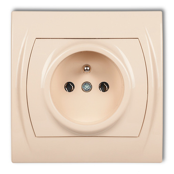 KARLIK LOGO 1LGP-1z Gniazdo pojedyncze z uziemieniem 2P+Z (bez przesłon torów prądowych)