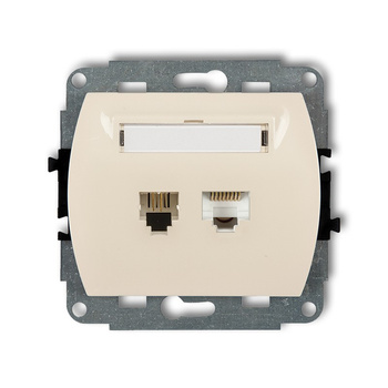 KARLIK TREND 1GTK  Gniazdo telefoniczne pojedyńcze  1xRJ11 + komputerowego pojedynczego 1xRJ45