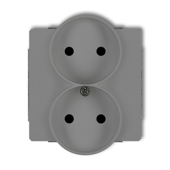 KARLIK DECO 27DGPRSO-2p  Gniazdo podwójne do ramki DECO Soft bez uziemienia 2x2P (przesłony torów prądowych)