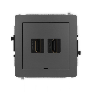 KARLIK DECO 28DHDMIBO-6 Mechanizm gniazda podwójnego HDMI 2.1, 8K, bez pola opisowego