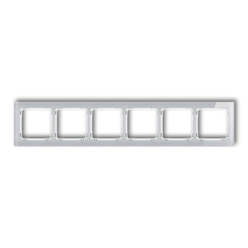 KARLIK DECO 15-0-DRS-6 Ramka uniwersalna sześciokrotna - efekt szkła (ramka: szara; spód: biały)
