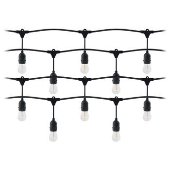 Girlanda oświetleniowa - 1 sznur 20 m (20 opraw) + 20 żarówek LED 1W E27, 3000K + 1 żarówka gratis