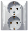 OSPEL AKCENT GP-2AS/00 Gniazdo podwójne z uziemieniem schuko biały
