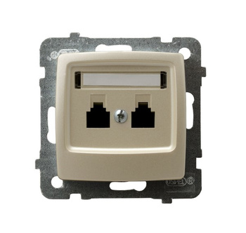 OSPEL KARO GPT-2SN/m/42 Gniazdo telefoniczne podwójne niezależne