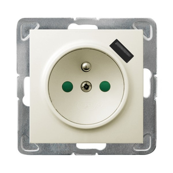 OSPEL IMPRESJA GP-1YZPUSB/m/27 Gniazdo z/u z przesłonami, ładowarka USB