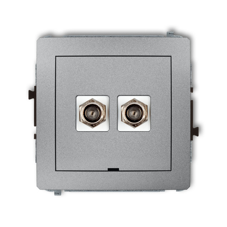 KARLIK DECO 7DGFBO-2  Gniazdo antenowe podwójne typu F (SAT) niklowany