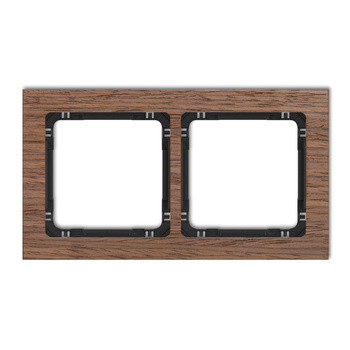 KARLIK DECO DRD-2H Ramka uniwersalna podwójna - efekt drewna (ramka orzech amerykański; spód czarny)