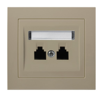 OSPEL KIER GPT-2WN/01 Gniazdo telefoniczne podwójne niezależne beż