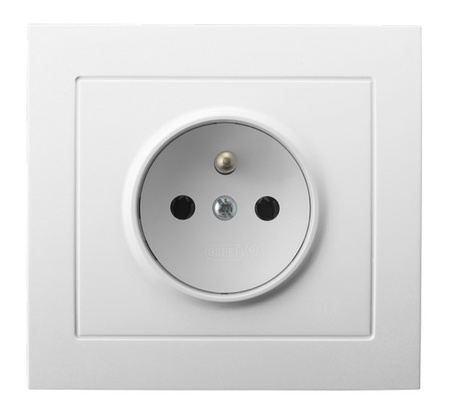 OSPEL KIER GP-1WZ/00 Gniazdo pojedyncze z uziemieniem biały