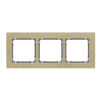 KARLIK DECO 8-11-DRA-3 Ramka uniwersalna potrójna - aluminium szczotkowane (ramka: kolor mosiężny; spód: grafitowy)