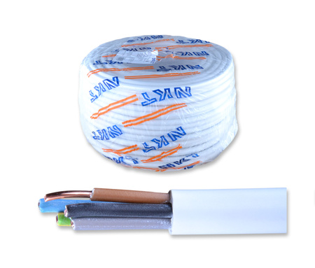 Kabel przewód okrągły YDYżo 5x4 450/750  biały NKT 172170005C0100 1m