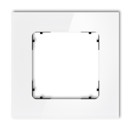 KARLIK ICON 0-12-IRSK-1 Ramka uniwersalna pojedyncza kwadratowa - efekt szkła (ramka: biała; spód: czarny)