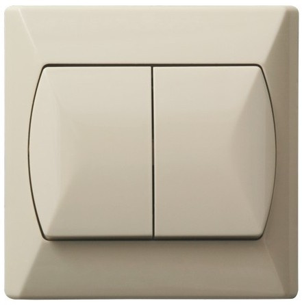 OSPEL AKCENT ŁP-2A/01 Łącznik dwugrupowy, świecznikowy beż