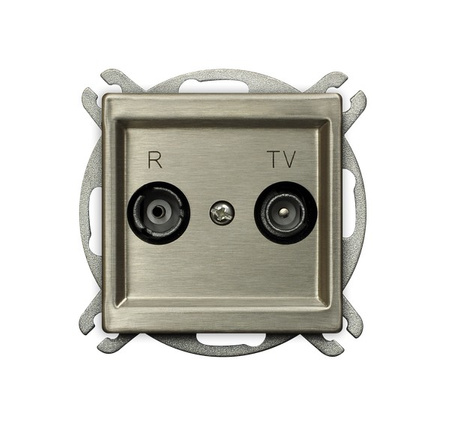 OSPEL SONATA NOWE SREBRO GPA-10RMP/m/44 Gniazdo RTV przelotowe 10-dB