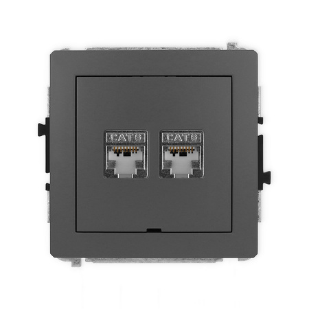 KARLIK DECO 28DGKBO-6  Gniazdo komputerowe podwójne 2xRJ45