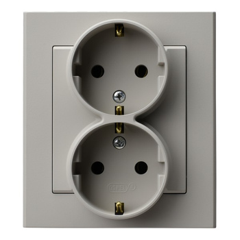 OSPEL SONATA GP-2RS/82 Gniazdo podwójne schuko kompletne z ramką