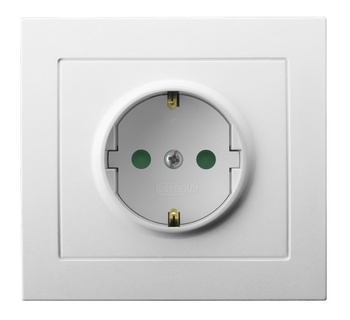 OSPEL KIER GP-1WSP/00 Gniazdo pojedyncze schuko z przesłonami torów