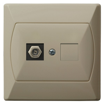 OSPEL AKCENT GPA-1AF/01 Gniazdo antenowe typu F pojedyncze beż