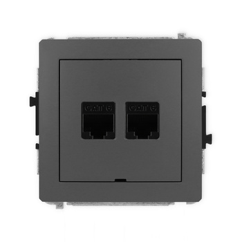 KARLIK DECO 28DGKBO-4  Gniazdo komputerowe podwójne 2xRJ45